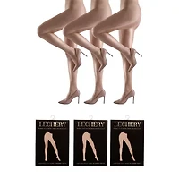 LECHERY Womens 3 Pairs Of Glossy Semi-Opaque Tights 40 Denier Multi-Pack 3-pc. Tights