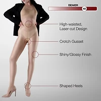 LECHERY Womens 3 Pairs Of Glossy Semi-Opaque Tights 40 Denier Multi-Pack 3-pc. Tights