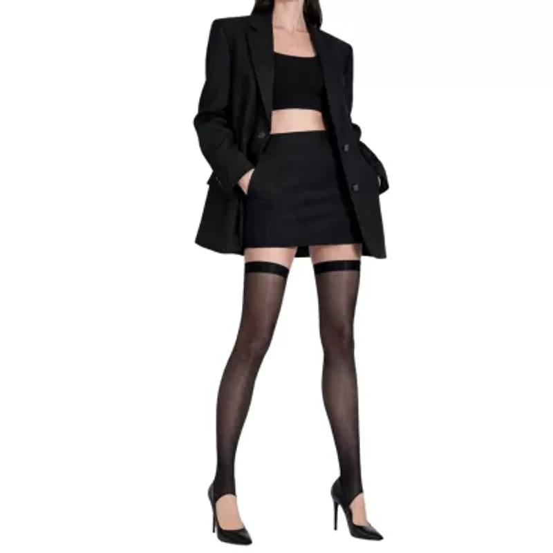 LECHERY Lustrous Silky Shiny Stirrup Thigh Highs 1 Pair 20 Denier