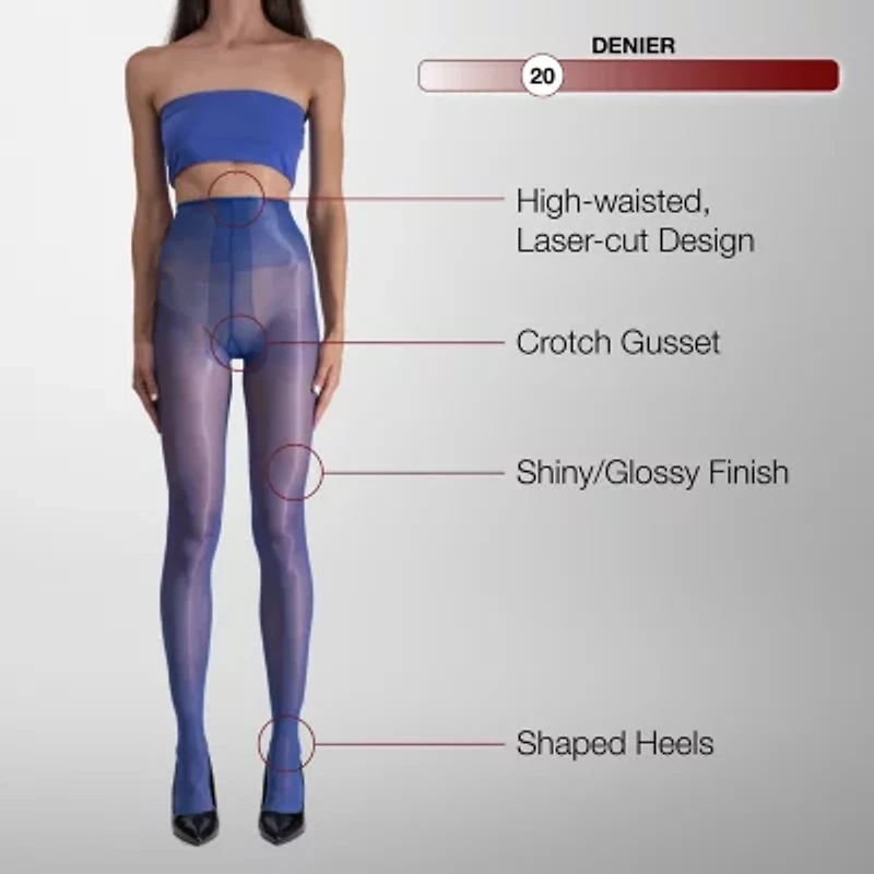 LECHERY Lustrous Silky Shiny 20 Denier Tights 1 Pair Pantyhose