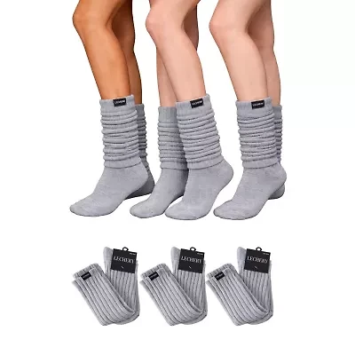 LECHERY 3 Pairs Of Scrunch Socks Womens Multi-Pack Boot