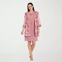 R & M Richards Womens Floral Jacket Dress