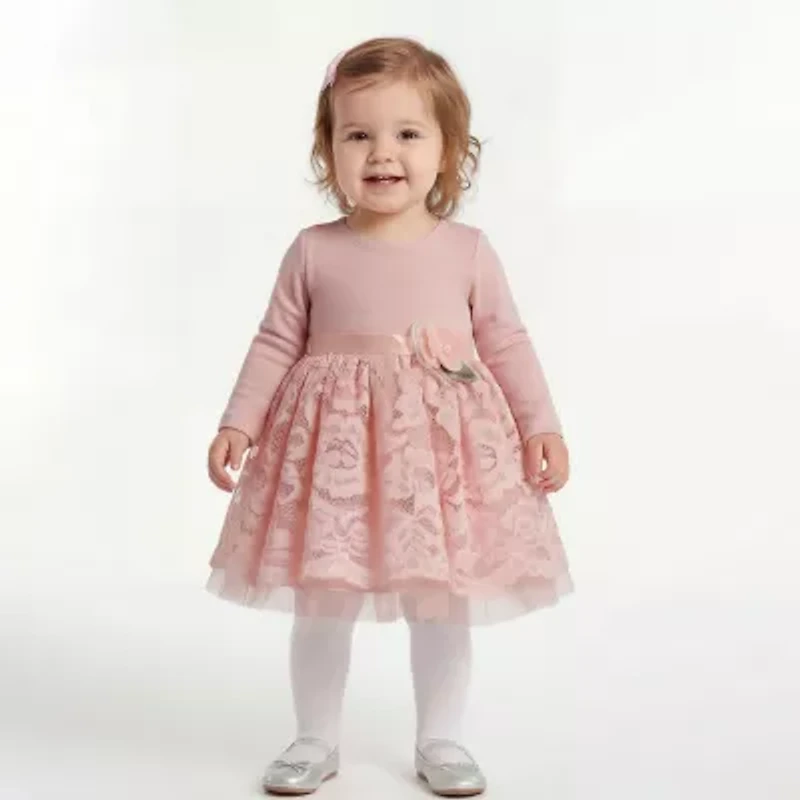 Bonnie Jean Baby Girls Long Sleeve Fit + Flare Dress