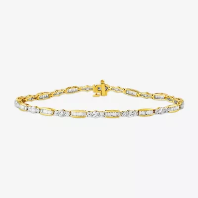 Womens CT. T.W. Lab Grown White Diamond 10K Gold Tennis Bracelet