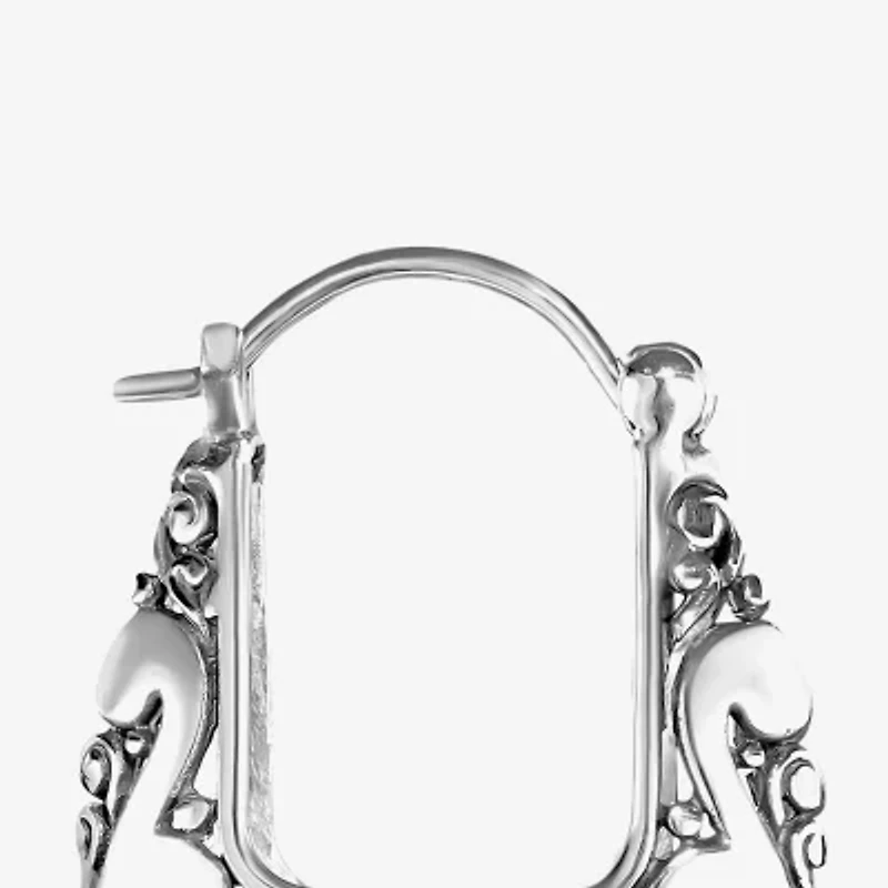 Womens Sterling Silver 20.3mm Hoop Earrings