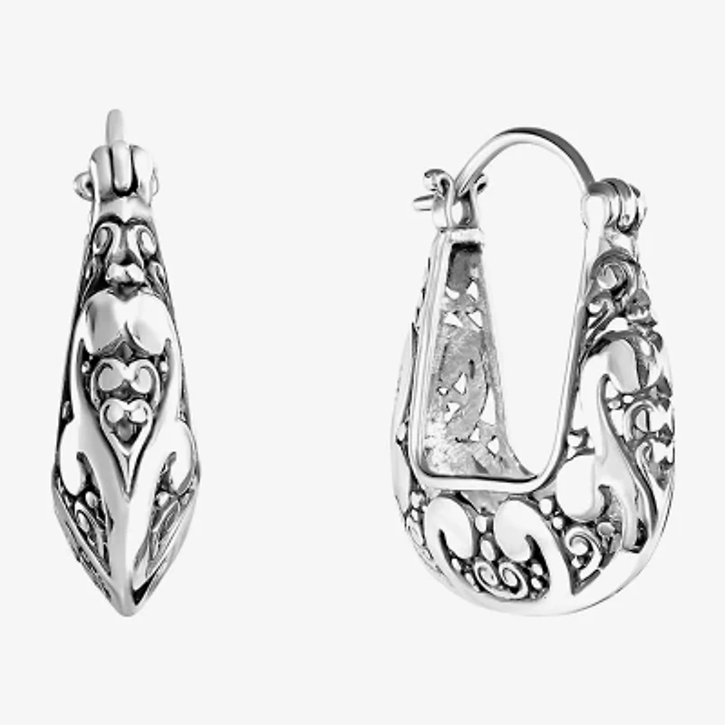 Womens Sterling Silver 20.3mm Hoop Earrings