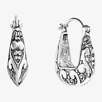 Womens Sterling Silver 20.3mm Hoop Earrings