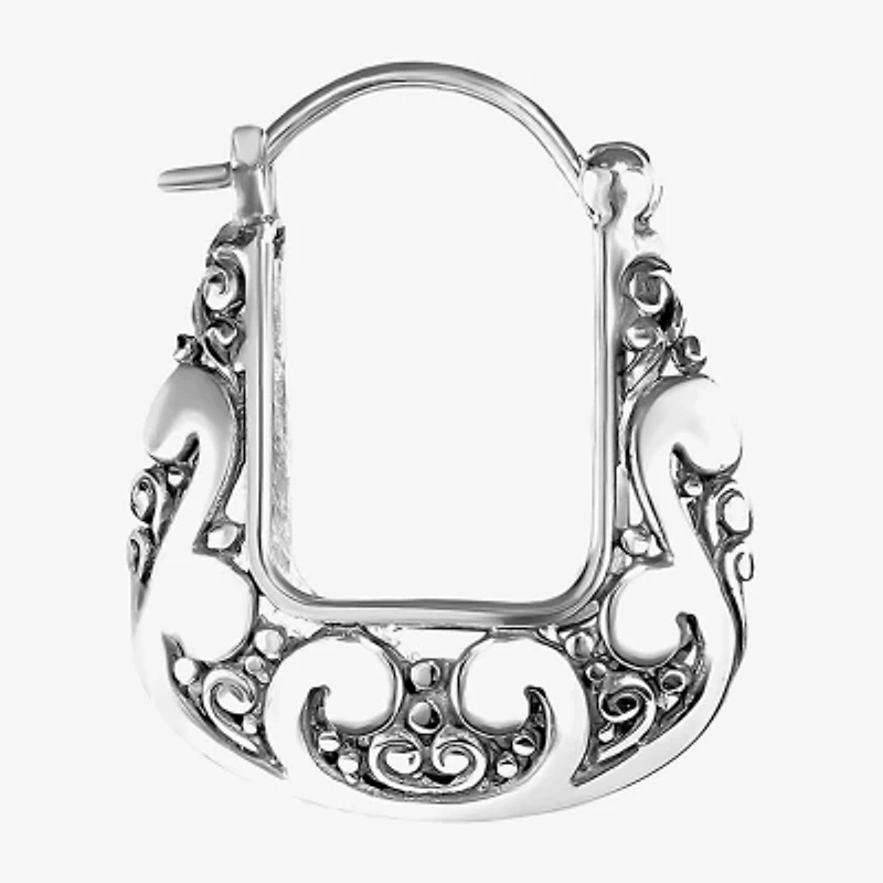 Womens Sterling Silver 20.3mm Hoop Earrings