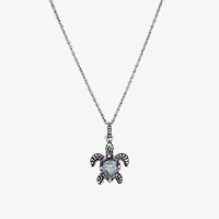 Womens Multi Color Cubic Zirconia Sterling Silver 18 Inch Pendant Necklace