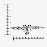 Womens Multi Color Cubic Zirconia Sterling Silver Charm Bracelet