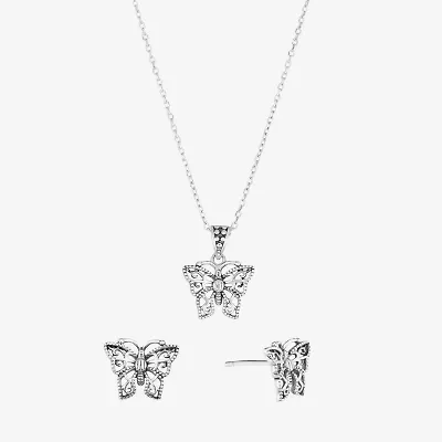 Butterfly Womens Sterling Silver Butterfly 3-pc. Jewelry Set