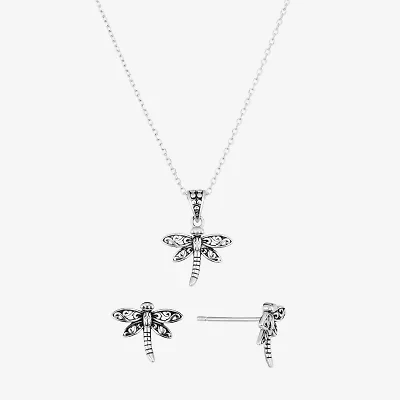 Dragonfly Womens Sterling Silver 3-pc. Jewelry Set