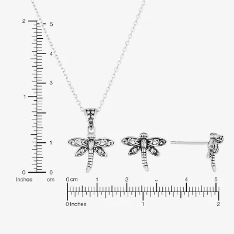 Dragonfly Womens Sterling Silver 3-pc. Jewelry Set