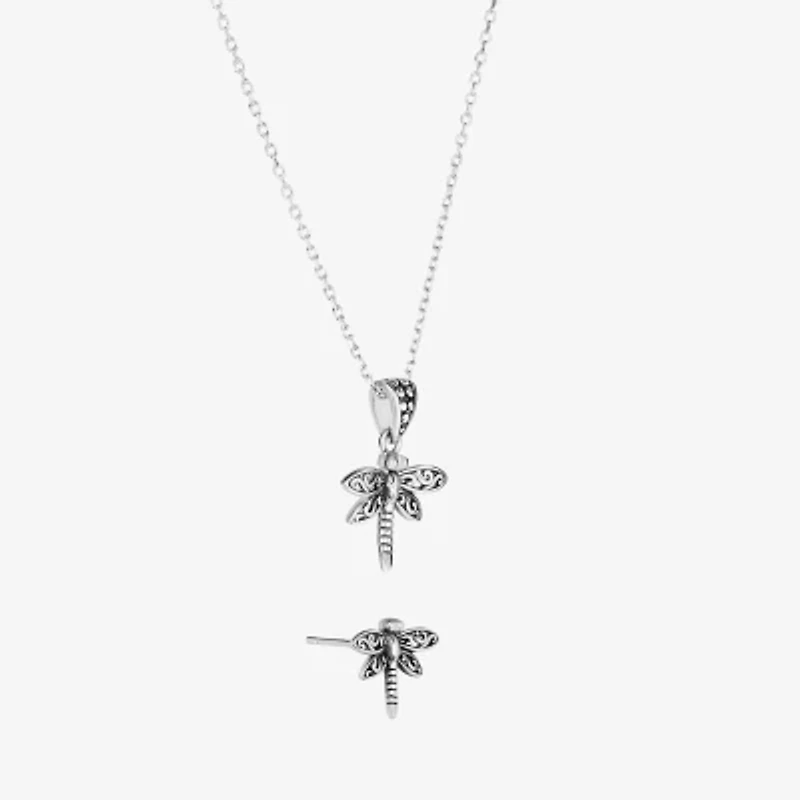 Dragonfly Womens Sterling Silver 3-pc. Jewelry Set