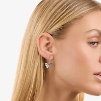 Butterfly Womens Sterling Silver Butterfly Drop Earrings