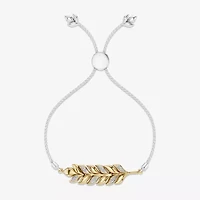 Enchanted Disney Fine Jewelry Womens 1/10 CT. T.W. Natural White Diamond 10K Gold Sterling Silver Anna Princess Frozen Bolo Bracelet