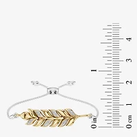 Enchanted Disney Fine Jewelry Womens 1/10 CT. T.W. Natural White Diamond 10K Gold Sterling Silver Anna Princess Frozen Bolo Bracelet