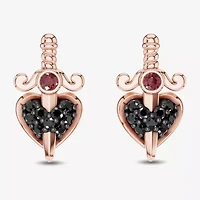 Enchanted Disney Fine Jewelry 1/8 CT. T.W. Genuine Red Garnet 10K Rose Gold 12.6mm Evil Queen Stud Earrings