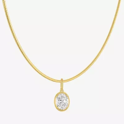 Diamond Addiction (G-H / Si2-I1) Womens 1 1/2 CT. T.W. Lab Grown White Diamond 14K Gold Over Silver Oval 18 Inch Pendant Necklace