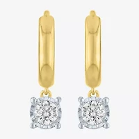 (G-H/Si2-I1) Womens 3/8 CT. T.W. Lab Grown White Diamond 14K Gold Over Silver 17mm Hoop Earrings