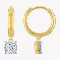 (G-H/Si2-I1) Womens 3/8 CT. T.W. Lab Grown White Diamond 14K Gold Over Silver 17mm Hoop Earrings