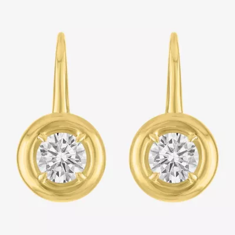 Diamond Addiction G-H/Si2-I1 Womens 1 1/2 CT. T.W. Lab Grown White Diamond 14K Gold Over Silver Round Drop Earrings
