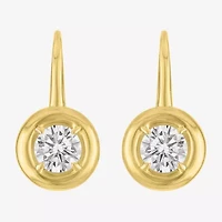 Diamond Addiction G-H/Si2-I1 Womens 1 1/2 CT. T.W. Lab Grown White Diamond 14K Gold Over Silver Round Drop Earrings
