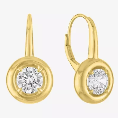 Diamond Addiction G-H/Si2-I1 Womens 1 1/2 CT. T.W. Lab Grown White Diamond 14K Gold Over Silver Round Drop Earrings