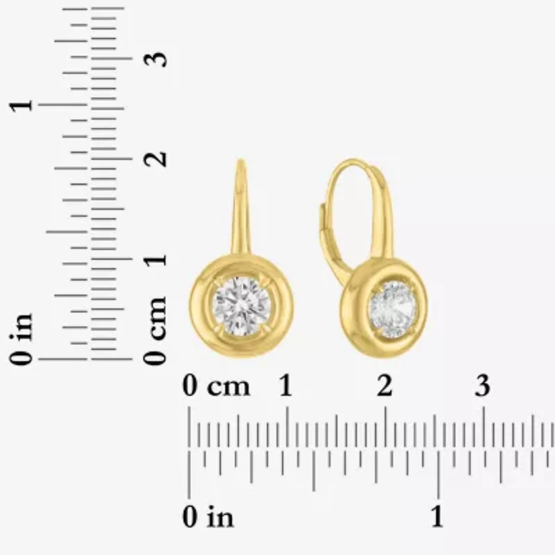 Diamond Addiction G-H/Si2-I1 Womens 1 1/2 CT. T.W. Lab Grown White Diamond 14K Gold Over Silver Round Drop Earrings