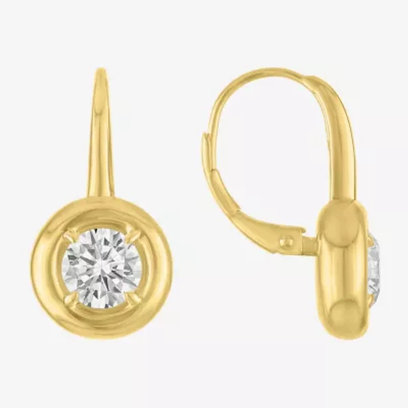 Diamond Addiction G-H/Si2-I1 Womens 1 1/2 CT. T.W. Lab Grown White Diamond 14K Gold Over Silver Round Drop Earrings