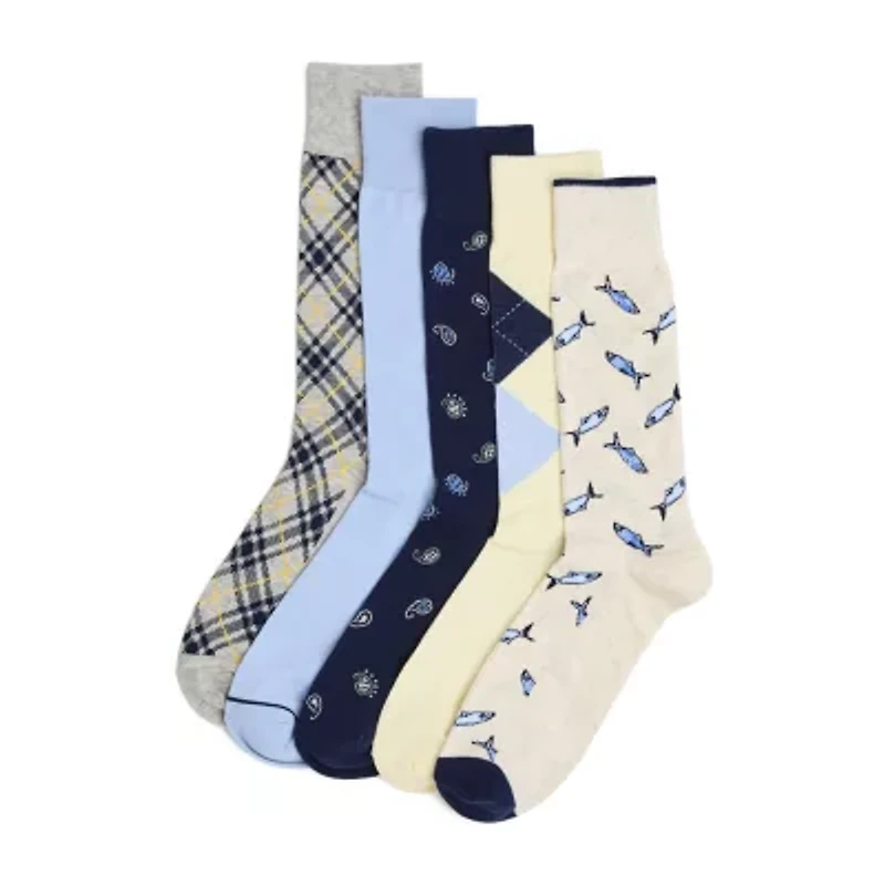 Stafford Casual Dress Mens 5 Pair Crew Socks