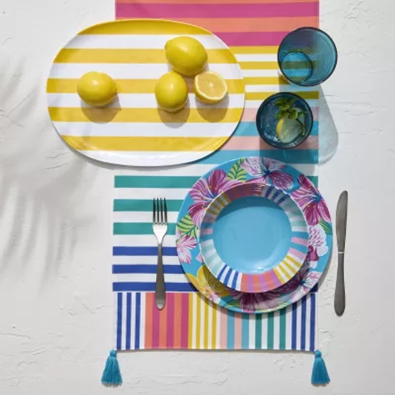 Outdoor Oasis Multistripe Table Runner