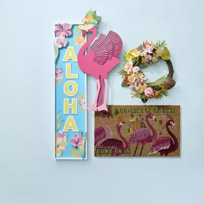 Outdoor Oasis Flamingo Porch Sign