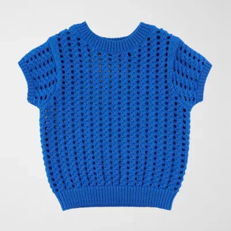 RM Rebecca Minkoff Womens Crew Neck Short Sleeve Pullover Sweater