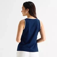 St. John's Bay Womens Tall Crew Neck Sleeveless Tank Top