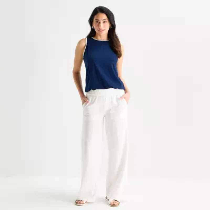 St. John's Bay Womens Tall Crew Neck Sleeveless Tank Top