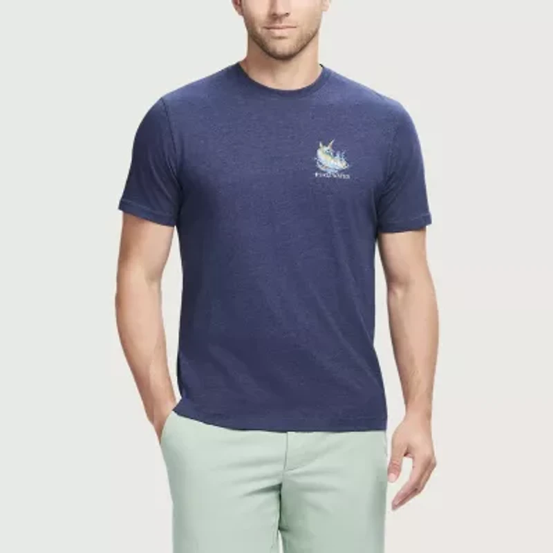 IZOD Saltwater Soft Wash Mens Crew Neck Short Sleeve Classic Fit Graphic T-Shirt