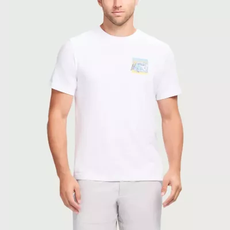 IZOD Saltwater Soft Wash Mens Crew Neck Short Sleeve Classic Fit Graphic T-Shirt