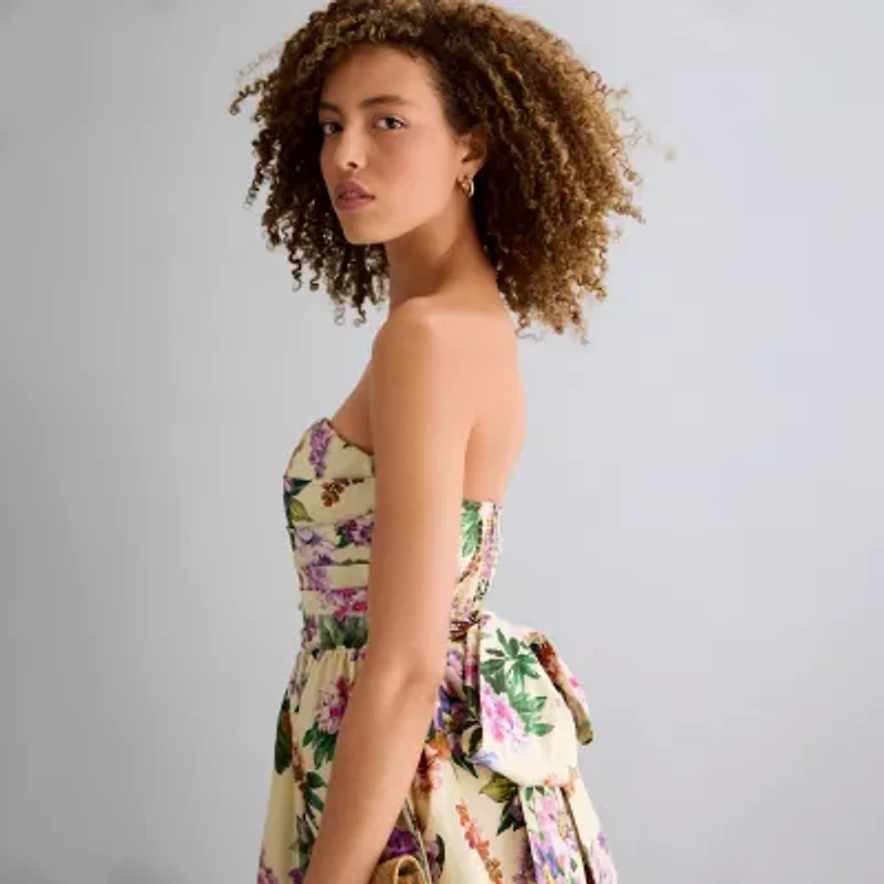 belle vie Womens Sleeveless Floral Party Dress