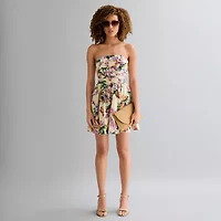 belle vie Womens Sleeveless Floral Party Dress