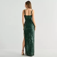 Emerald Sundae Womens Juniors Sleeveless Sequin Bodycon Dress