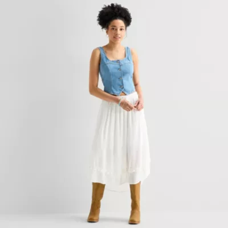 Arizona Womens Juniors Square Neck Sleeveless Vest