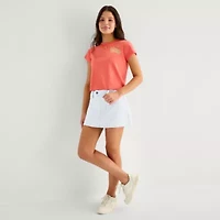 Arizona Striped Womens Juniors Low Rise Stretch Fabric Denim Skirt