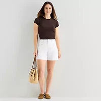 Liz Claiborne Womens Crew Neck Short Sleeve T-Shirt