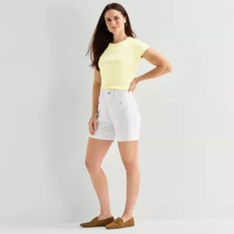 Liz Claiborne Womens Crew Neck Short Sleeve T-Shirt