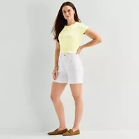Liz Claiborne Womens Crew Neck Short Sleeve T-Shirt