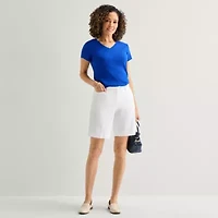 Liz Claiborne Womens V Neck Short Sleeve T-Shirt