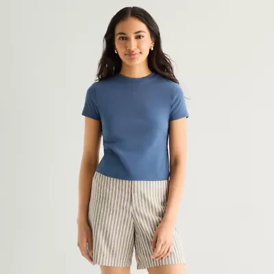 a.n.a Perfect Tee Womens Crew Neck Short Sleeve T-Shirt