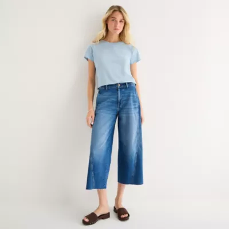 a.n.a Womens Crew Neck Short Sleeve T-Shirt