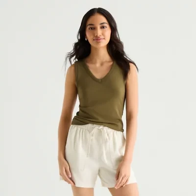 a.n.a Womens V Neck Sleeveless Tank Top